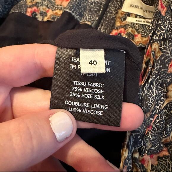 Isabel Marant Etoile Sevan Floral Print Ruched‎ Multicolor Mini Skirt Sz 40 / 8 - Picture 7 of 9